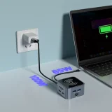 12-u-1 središnja stanica s bežičnim punjačem: USB-A, USB-C, HDMI, RJ45, SD, TF, Mini Jack - siva 7