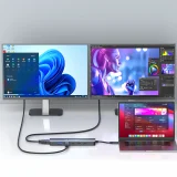 6-in-1 USB-A, USB-C, DisplayPort, HDMI hub - szürke 4