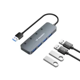 4x USB-A hub s aluminijskim prekidačima - sivi 3