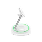 3 az 1-ben mágneses MagSafe indukciós töltő okostelefonhoz, okosórához és fejhallgatóhoz – fehér 5