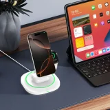 3 az 1-ben mágneses MagSafe indukciós töltő okostelefonhoz, okosórához és fejhallgatóhoz – fehér 9