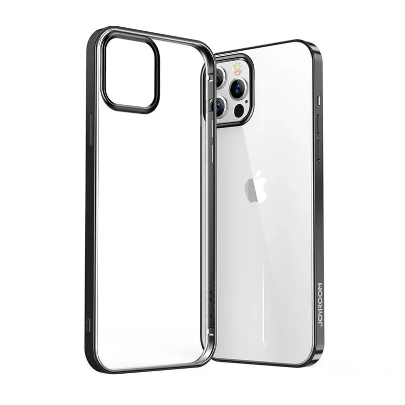 NBS ultravékony, átlátszó tok fémkerettel iPhone Pro Max 12-hez, fekete