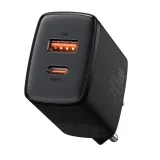 Kompakt USB-C 20 W 3 A PD QC 3.0 gyors fali töltő, fekete