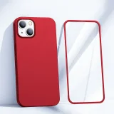 iPhone 13 tok, elülső és hátsó fedél + edzett üveg, piros 2