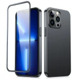 iPhone 13 Pro Max tok, elülső és hátsó fedél + edzett üveg, fekete