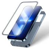 iPhone 13 Pro Max tok, elülső és hátsó fedél + edzett üveg, szürke 4