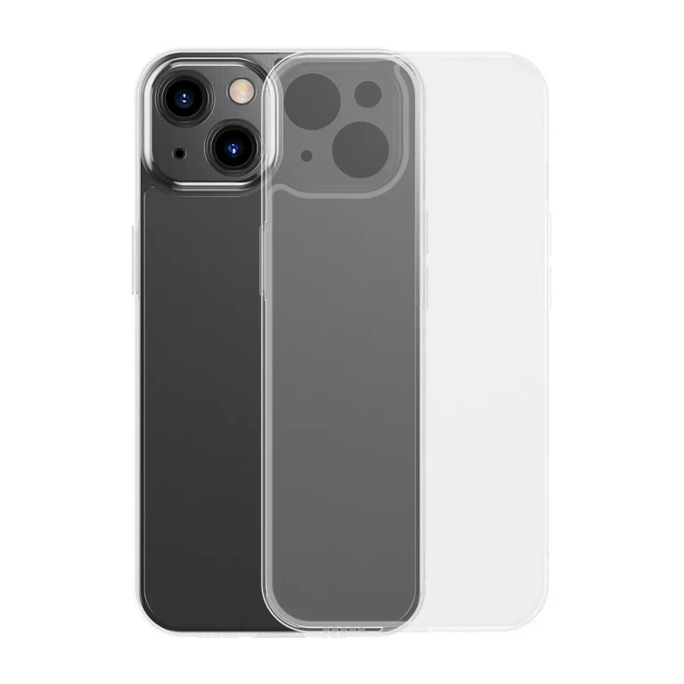 iPhone 13 tok: kemény tok gélkerettel, átlátszó