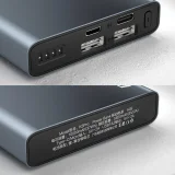 10000 mAh-s fém power bank töltöttségi szintjelzővel, ezüst 4