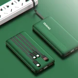 10000 mAh-s K4Pro Power Bank beépített kábelekkel, zöld LED-kijelzővel 7