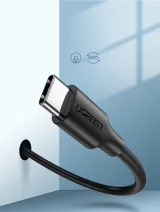 USB–USB-C kábel, 2 A, 0,5 m, fekete 4