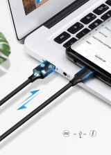 USB–USB-C kábel, 2 A, 0,5 m, fekete 5