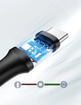 USB–USB-C kábel, 2 A, 0,5 m, fekete 6