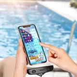 Vízálló telefonhüvely nyakpánttal, IPX8 minősítés 30 m-ig, fekete 4