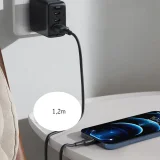 MFI-tanúsítvánnyal rendelkező USB-C–Lightning kábel iPhone-hoz, 2,4 A, 1,2 m, fekete 11