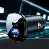 38 W-os USB-C USB Power Delivery QC 3.0 autós töltő, fekete 11