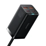 GaN gyors univerzális fali töltő 2x USB-C 2x USB 100 W QC 4.0+ AFC fekete