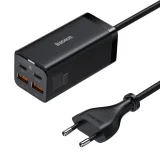 GaN gyors univerzális fali töltő 2x USB-C 2x USB 100 W QC 4.0+ AFC fekete 3