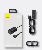 GaN gyors univerzális fali töltő 2x USB-C 2x USB 100 W QC 4.0+ AFC fekete 5