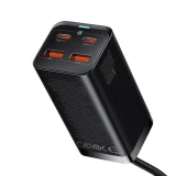 GaN gyors univerzális fali töltő 2x USB-C 2x USB 100 W QC 4.0+ AFC fekete 6