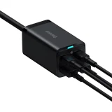 GaN gyors univerzális fali töltő 2x USB-C 2x USB 100 W QC 4.0+ AFC fekete 7