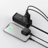 Kompaktni zidni punjač 2x USB 10,5 W, crni 10