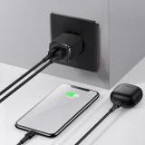 Kompaktni zidni punjač 2x USB 10,5 W, crni 8