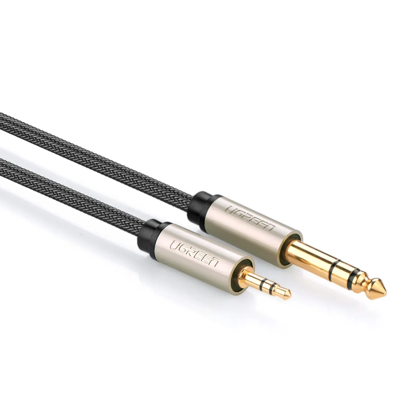 TRS audio adapter kabel: 3,5 mm mini jack na 6,35 mm priključak, 2 m, sivi TRS audio adapter kabel: 3,5 mm mini jack na 6,35 mm priključak, 2 m, sivi