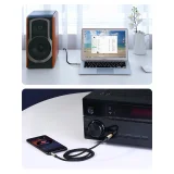 TRS audio adapter kabel: 3,5 mm mini jack na 6,35 mm priključak, 2 m, sivi 6