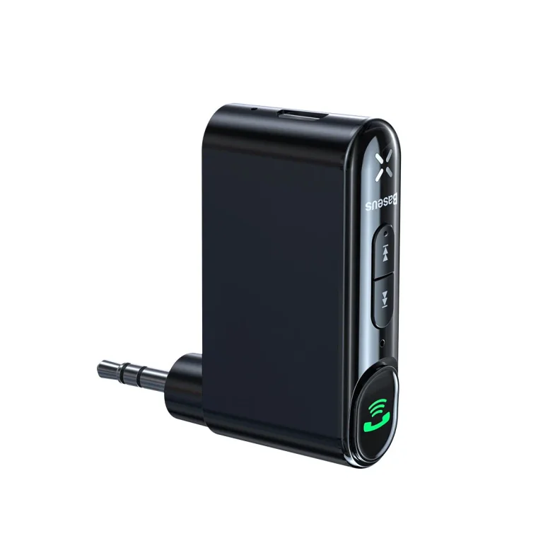 Bluetooth autós adó 3,5 mm-es AUX mini csatlakozóval, külföldi kiadás, fekete