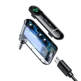 Bluetooth autós adó 3,5 mm-es AUX mini csatlakozóval, külföldi kiadás, fekete 5