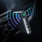 Bluetooth autós adó 3,5 mm-es AUX mini csatlakozóval, külföldi kiadás, fekete 9