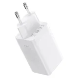 GaN 65 W-os gyorstöltő 2x USB-C porttal + fehér USB-C kábel 3