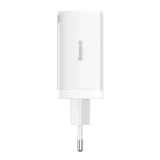 GaN 65 W-os gyorstöltő 2x USB-C porttal + fehér USB-C kábel 6