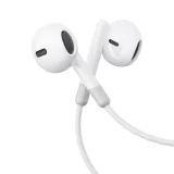 Vezetékes fülhallgató 3,5 mm-es mini jack csatlakozóval és távirányítóval, fehér 3