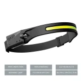 Mozgásérzékelős LED-es fejlámpa, IPX4, USB-C, 1200 mAh, fekete 11