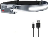 Mozgásérzékelős LED-es fejlámpa, IPX4, USB-C, 1200 mAh, fekete 8