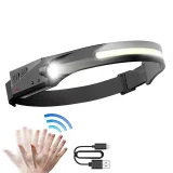 Mozgásérzékelős LED-es fejlámpa, IPX4, USB-C, 1200 mAh, fekete 9