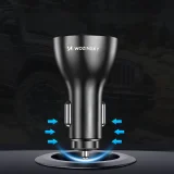 50W automobilski punjač s 4x USB-A QC priključka, bijeli 4