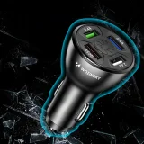 50W automobilski punjač s 4x USB-A QC priključka, bijeli 5
