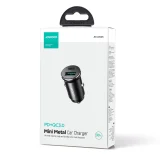 30 W-os mini autós töltő USB-A QC3.0 USB-C PD fekete 5