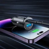 30 W-os mini autós töltő USB-A QC3.0 USB-C PD fekete 7