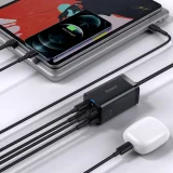 GaN3 Pro gyors fali töltő 2x USB-C / 2x USB 65 W PD QC + 1 m-es USB-C kábel, fekete 10
