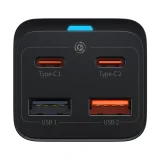 GaN3 Pro gyors fali töltő 2x USB-C / 2x USB 65 W PD QC + 1 m-es USB-C kábel, fekete 3