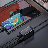 GaN3 Pro gyors fali töltő 2x USB-C / 2x USB 65 W PD QC + 1 m-es USB-C kábel, fekete 8