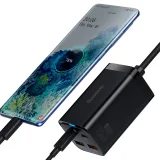 GaN3 Pro gyors fali töltő 2x USB-C / 2x USB 65 W PD QC + 1 m-es USB-C kábel, fekete 9