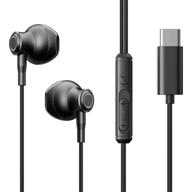 Fejhallgató, fülhallgató, USB-C kábel, 1,2 m, fekete