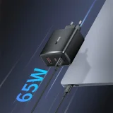GaN Cube Pro 65W 2x USB-C USB-A zidni punjač, crni 11