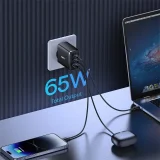 GaN Cube Pro 65W 2x USB-C USB-A zidni punjač, crni 9