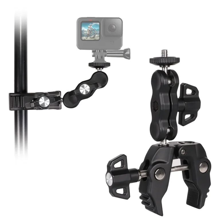 Szorítóval rögzíthető tartó kamerákhoz és GoPro akciókamerákhoz