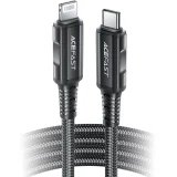 MFI-tanúsítvánnyal rendelkező kábel iPhone-hoz, USB-C – Lightning, 30 W, 3 A, 1,8 m, fekete 10
